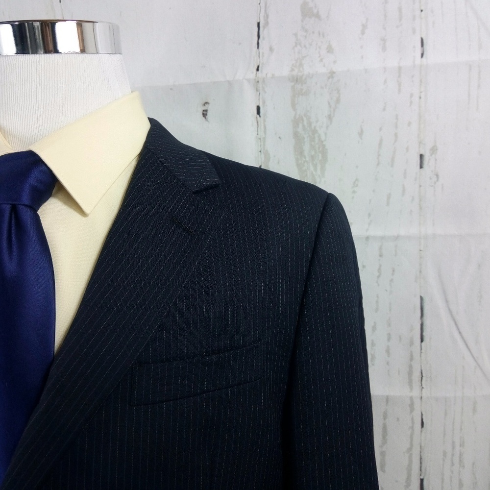 Joseph Abboud 40R Blue Pinstripe Suit Blazer Sport